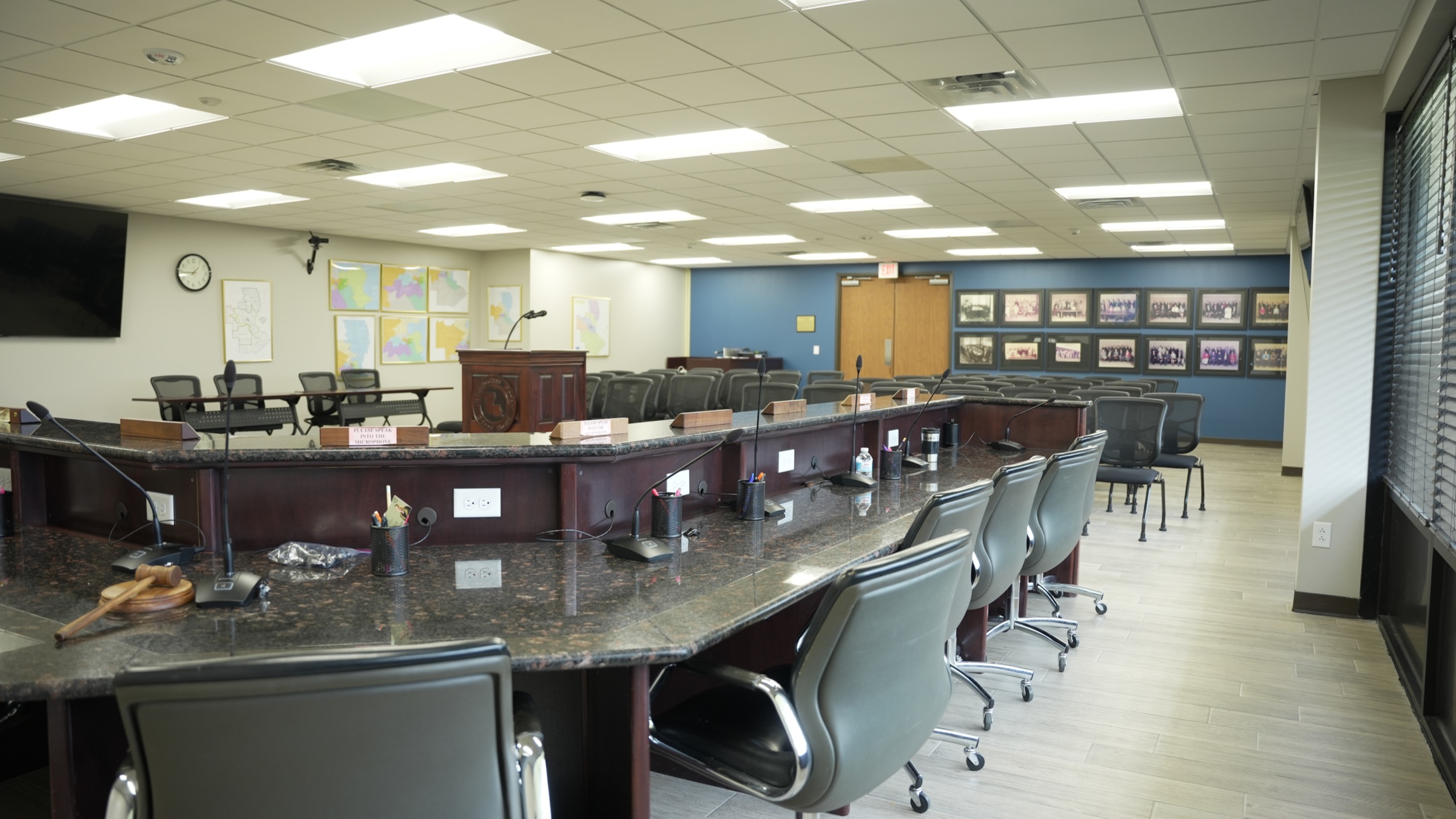 Natchitoches Parish School Board meeting room and board dais