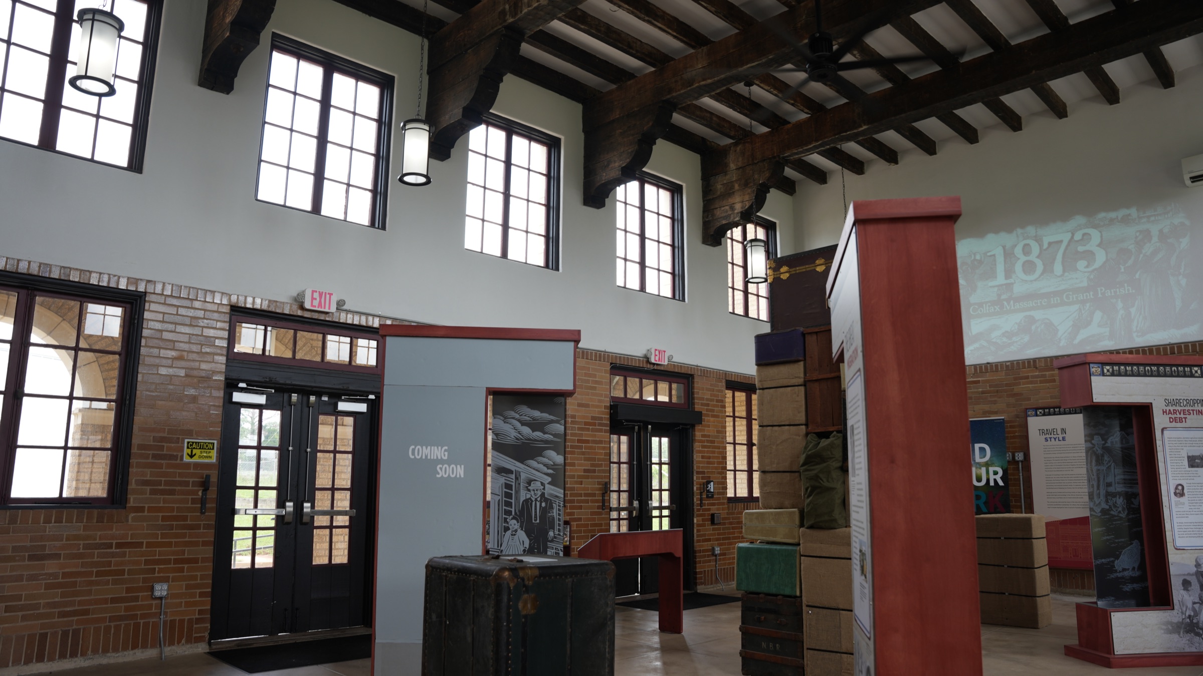 Exhibit hall inside the Texas and Pacific Railroad Depot